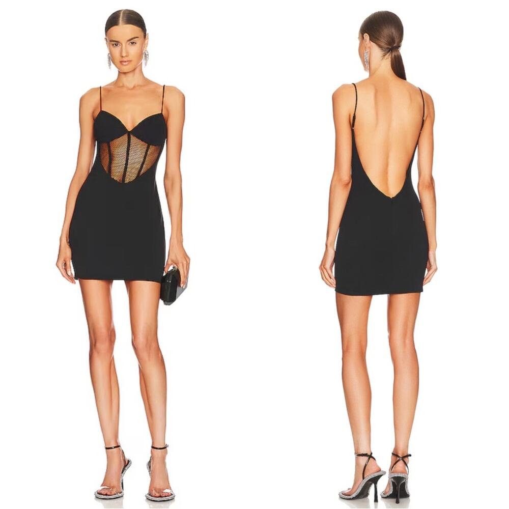 Katie May Black Mini Dress with Sheer Corset